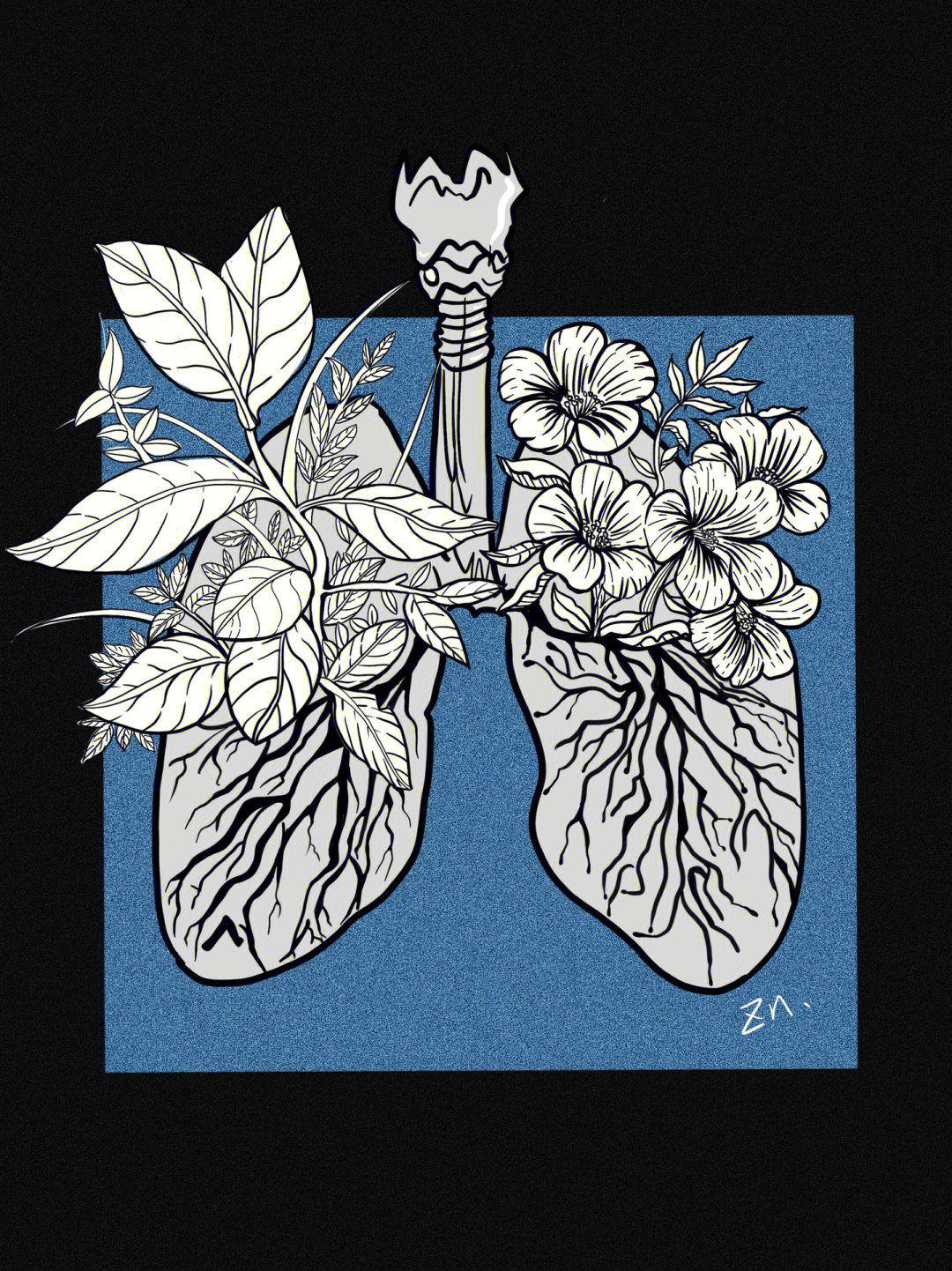 肺部绘画作品图片