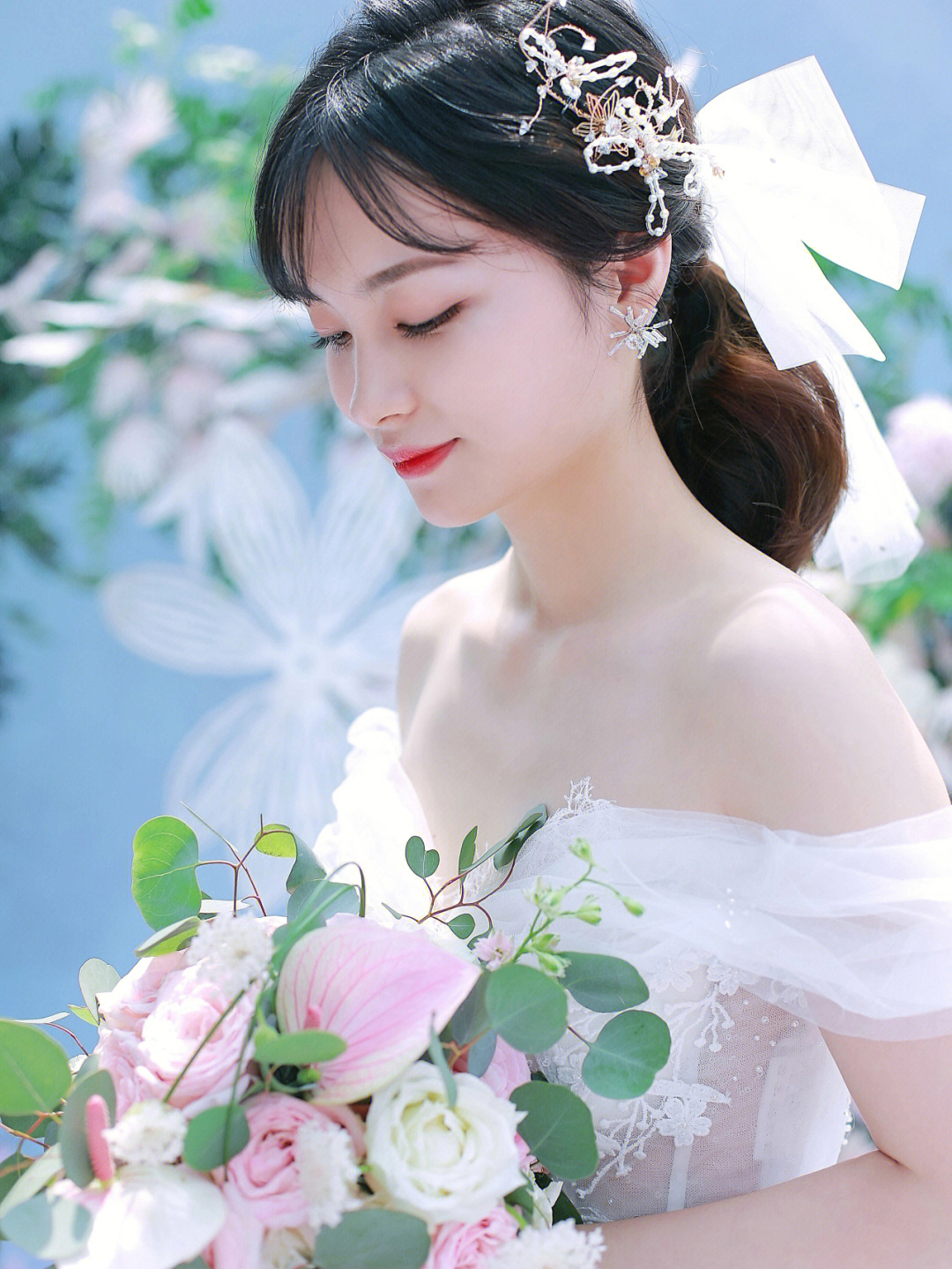 禾拾新娘简单甜美的韩式小清新婚纱