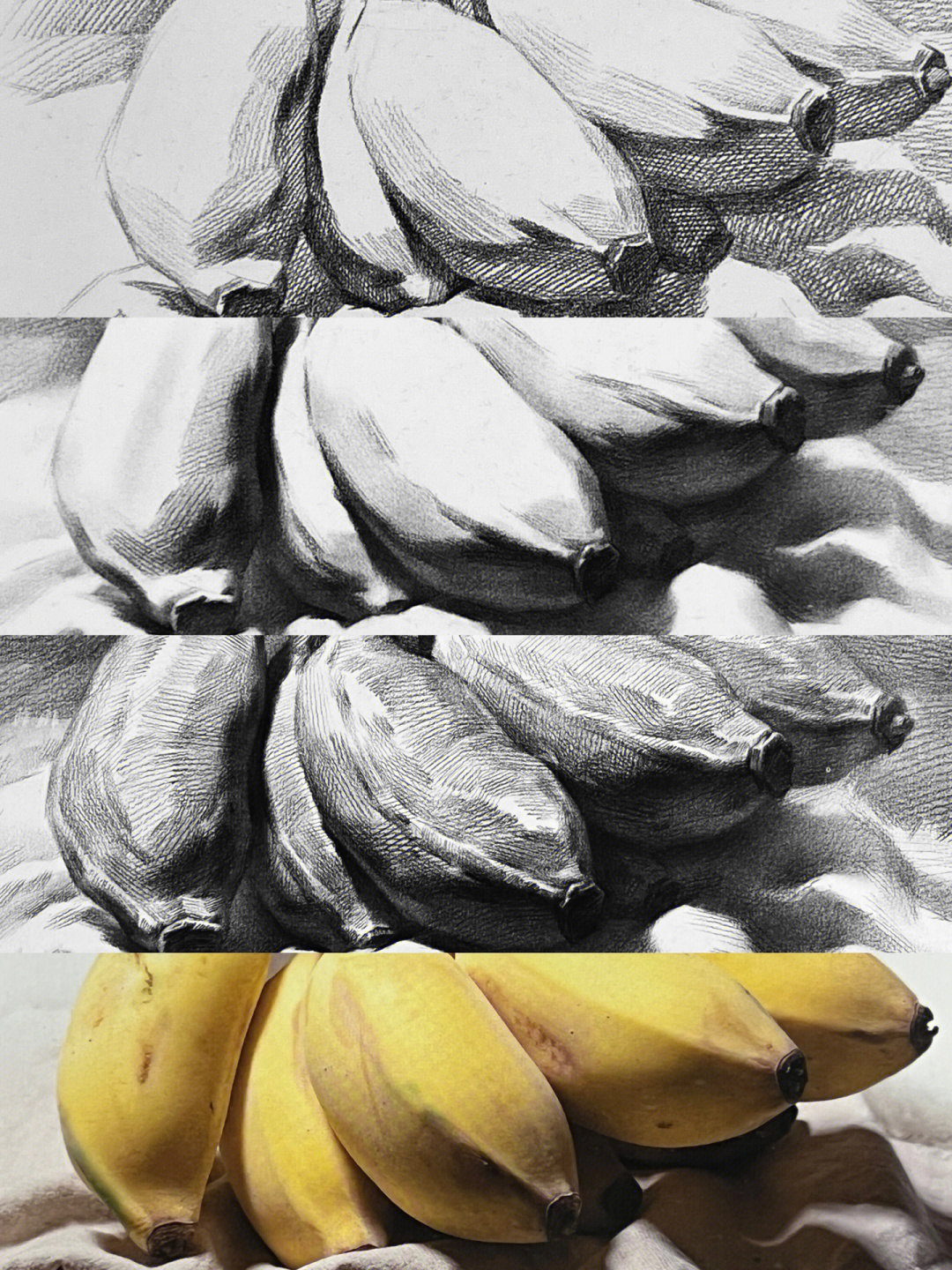 剥开的香蕉素描图片