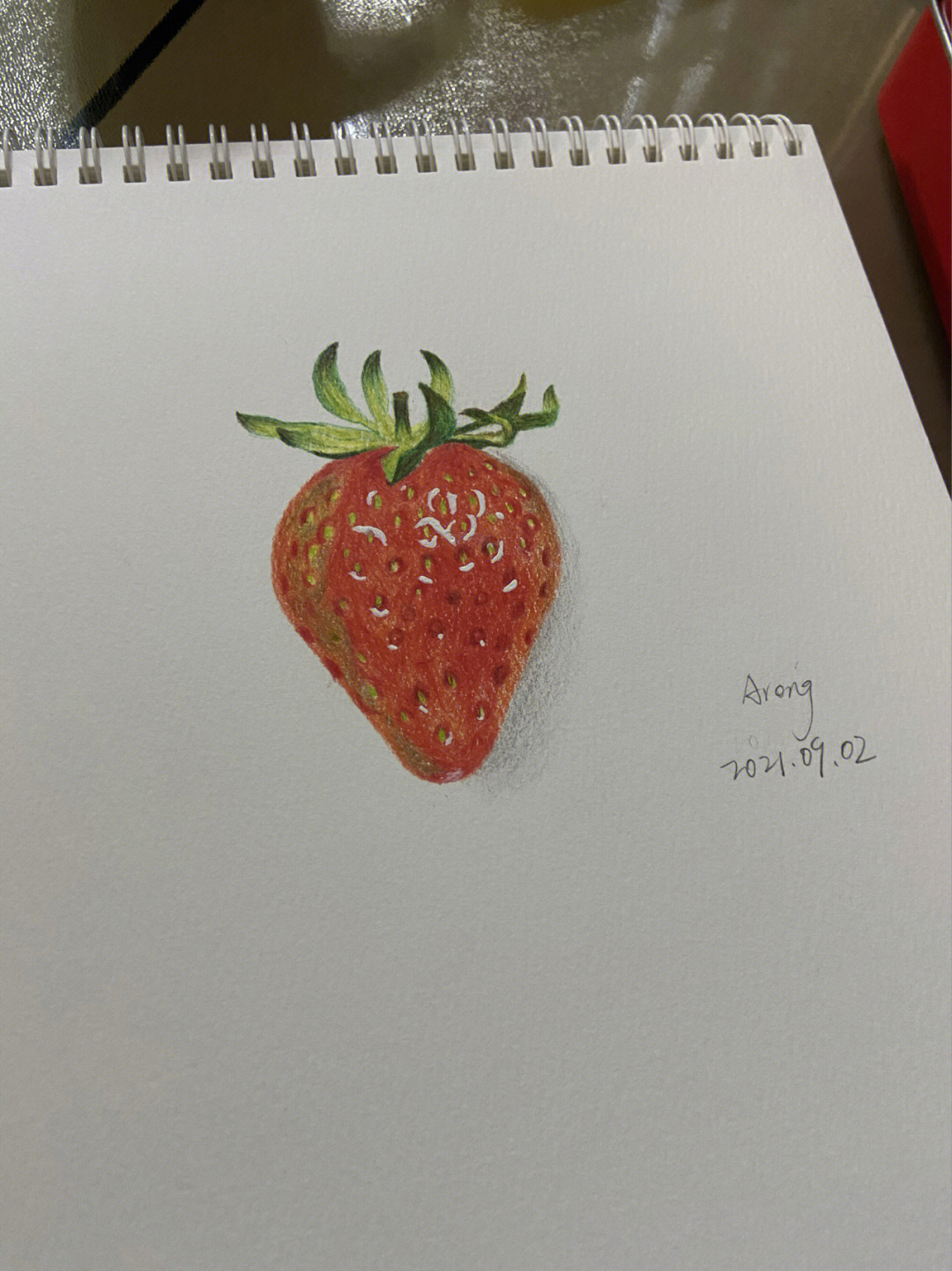 彩铅草莓一步一步图片