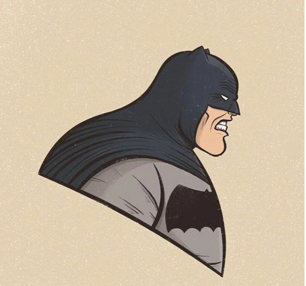 蝙蝠侠简笔画涂色图片
