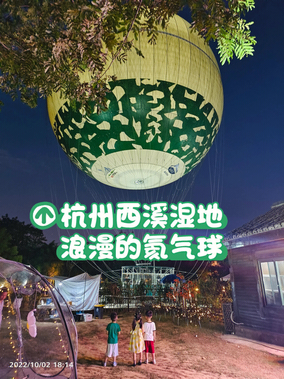 杭州西溪湿地夜晚的氦气球