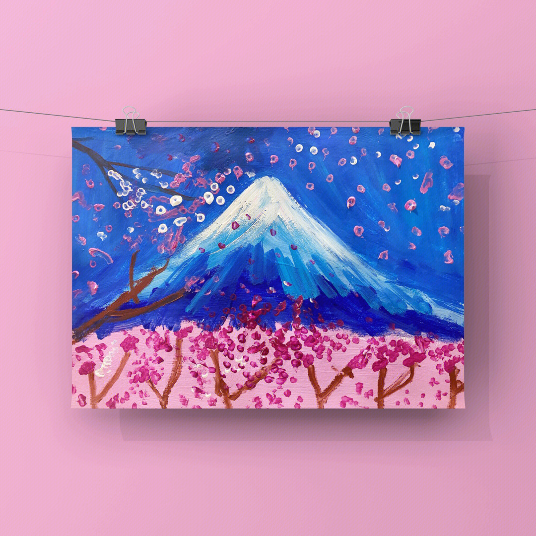 富士山简笔画彩色图片