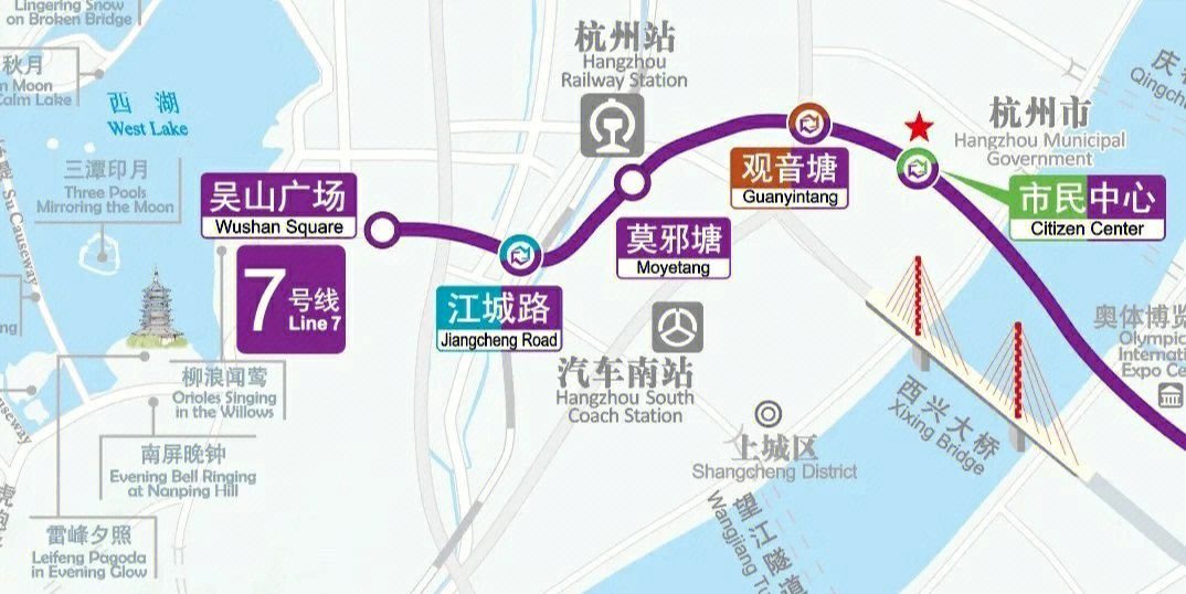 杭州地铁七号线线路图图片