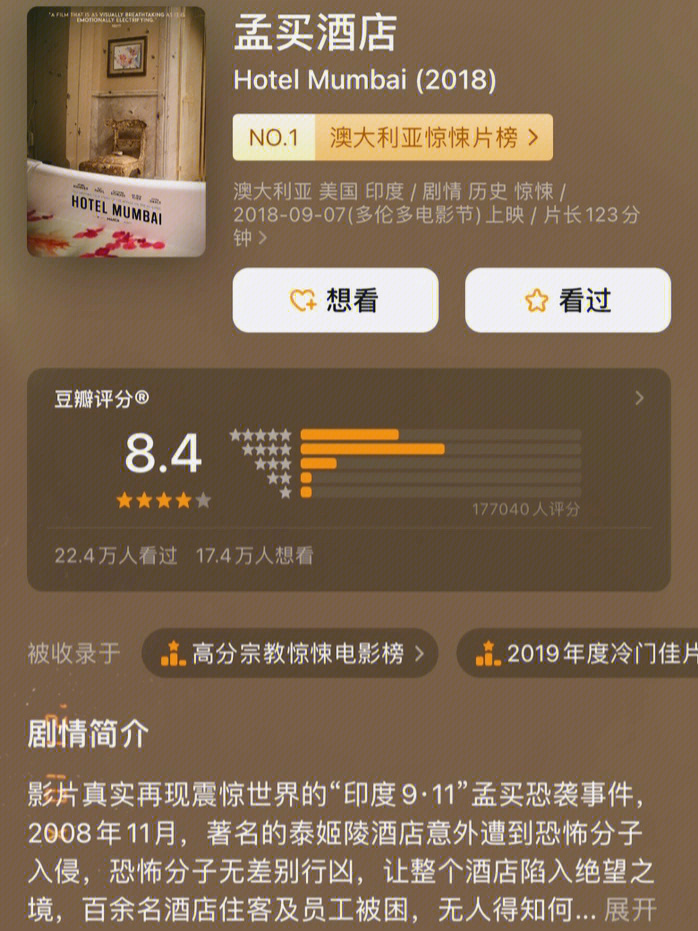 《孟买酒店》根据真实事件改编恐怖组织在印度孟买进行无差别的杀人