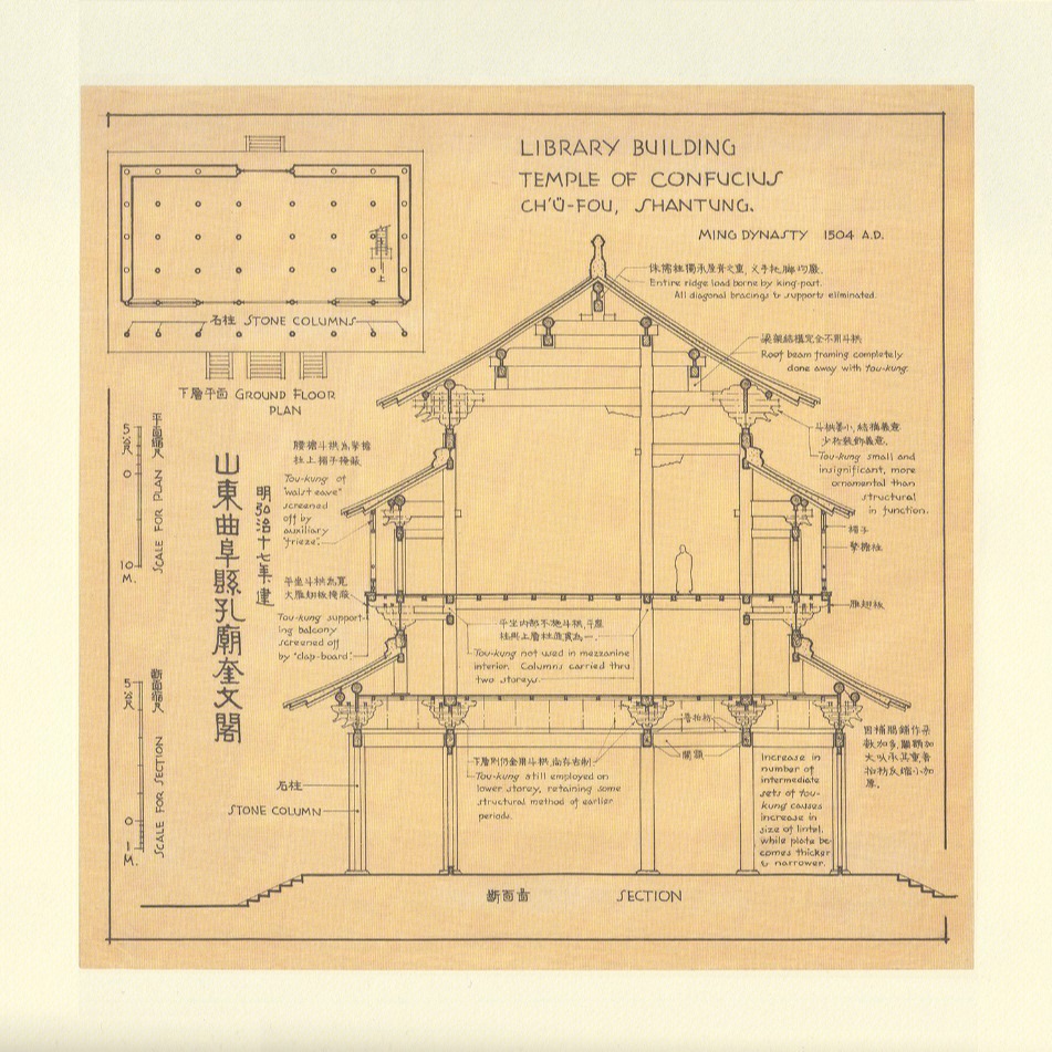 梁思成中国建筑手绘图系列