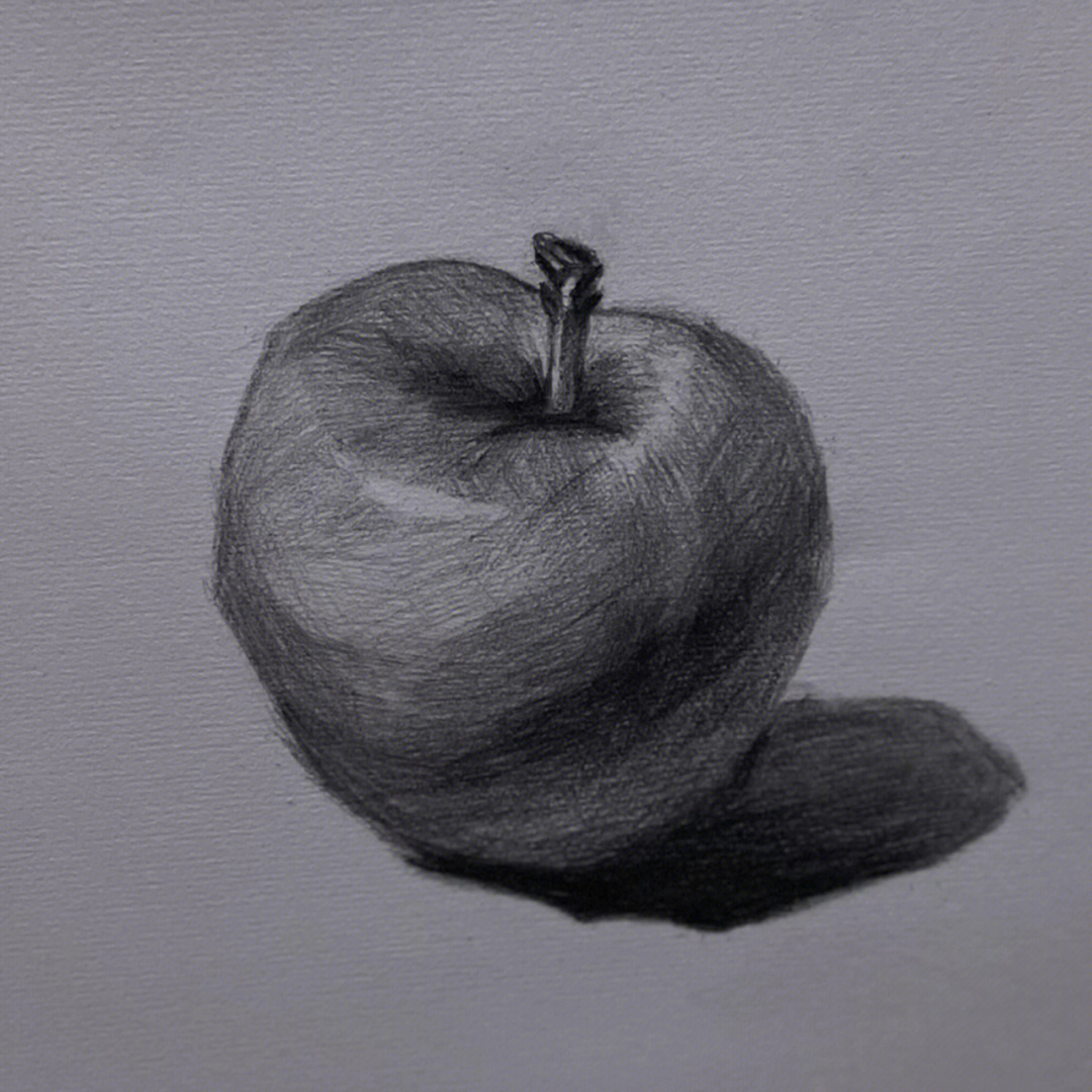 自学素描今天画苹果