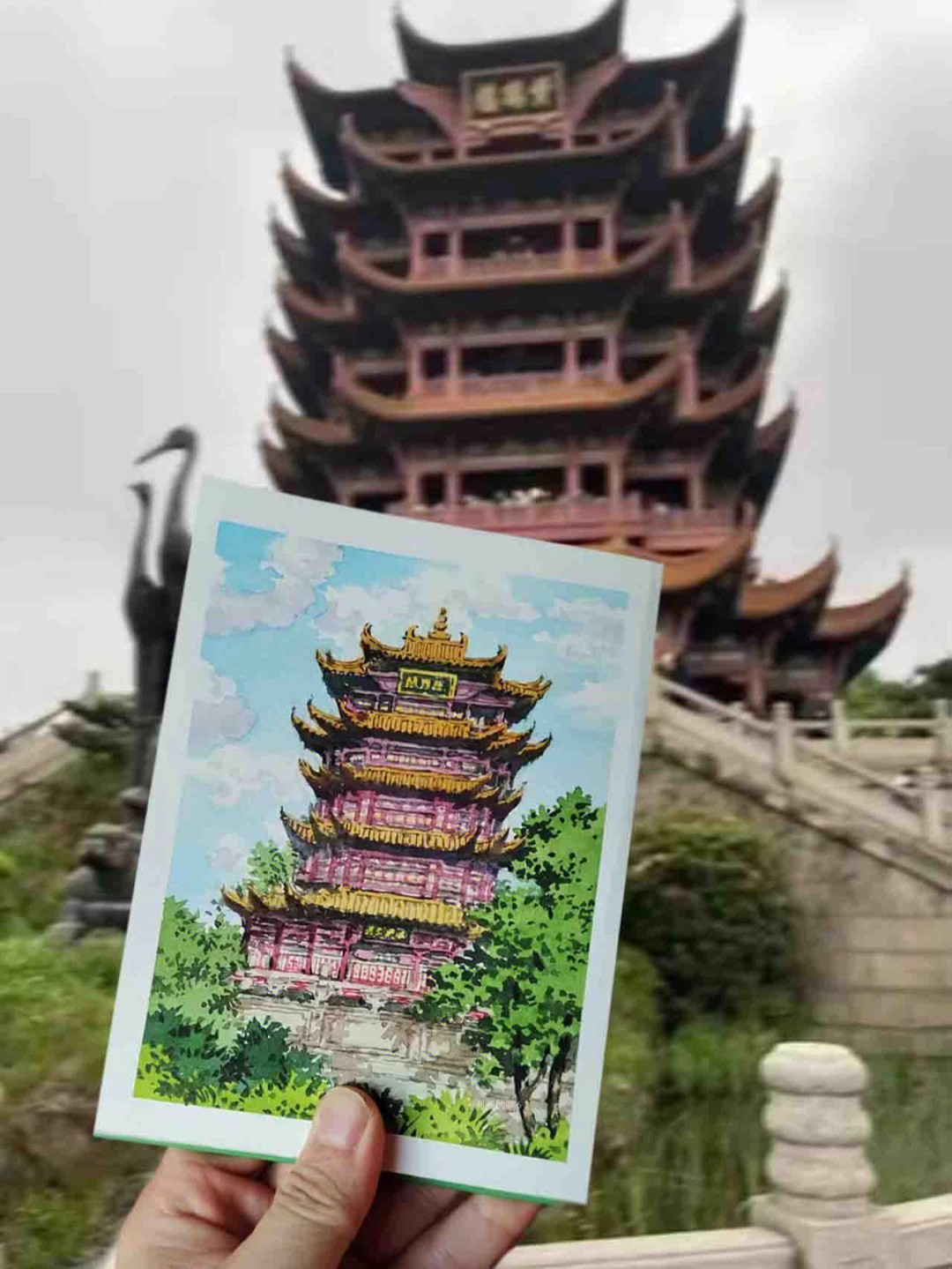 李庄古镇水粉画图片