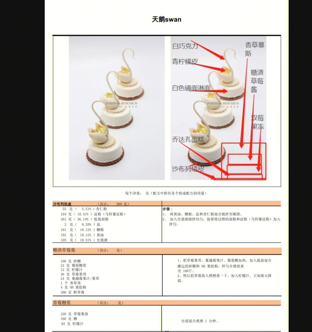 天鹅法式甜品配方分享来啦