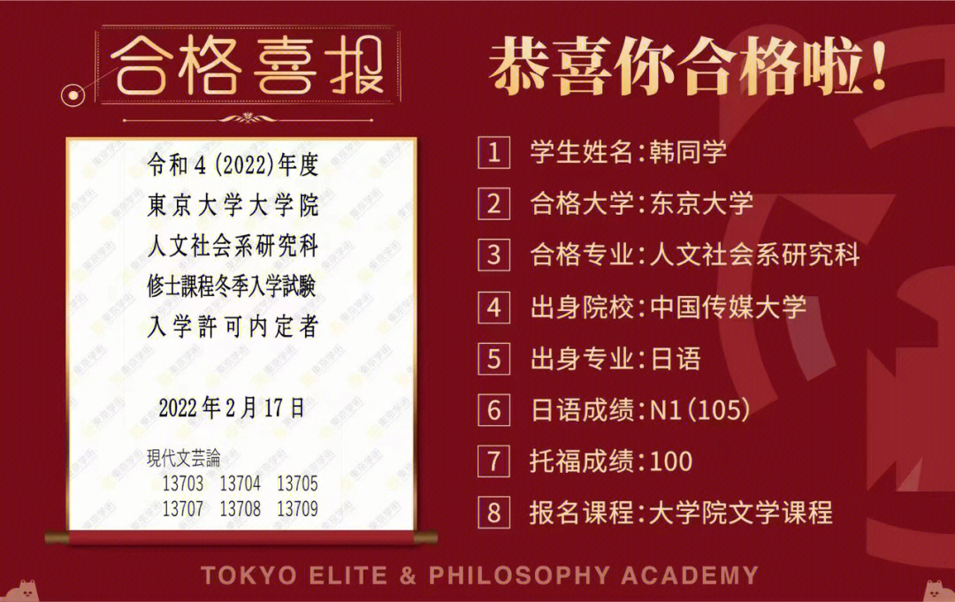 最近喜报连连呀东京大学一个,名古屋大学五个,横滨国立大学一个(学费