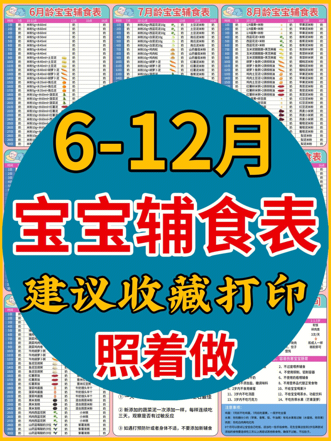 吃错了危害大72156-12个月宝宝辅食添加顺序表