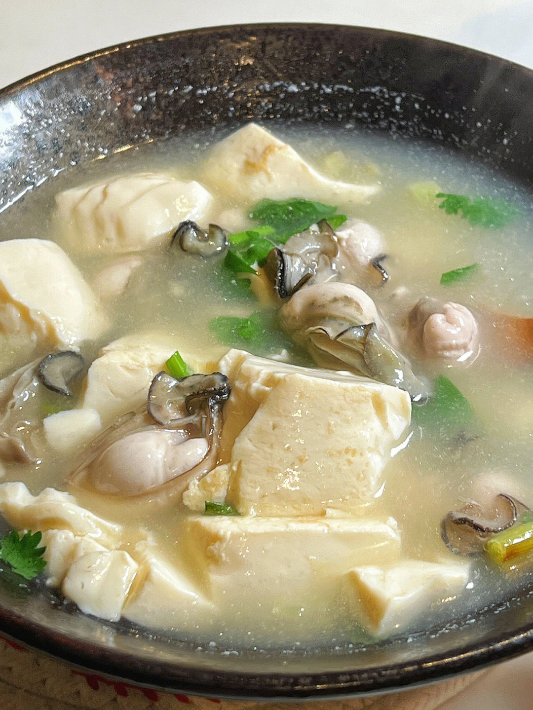 牡蛎豆腐汤的做法图片