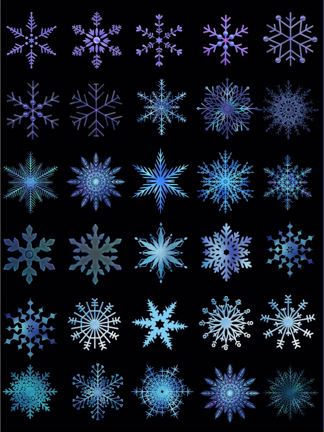 雪花元素屏风图片