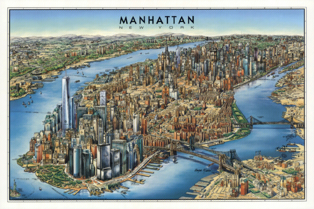 纽约曼哈顿岛的地图图片