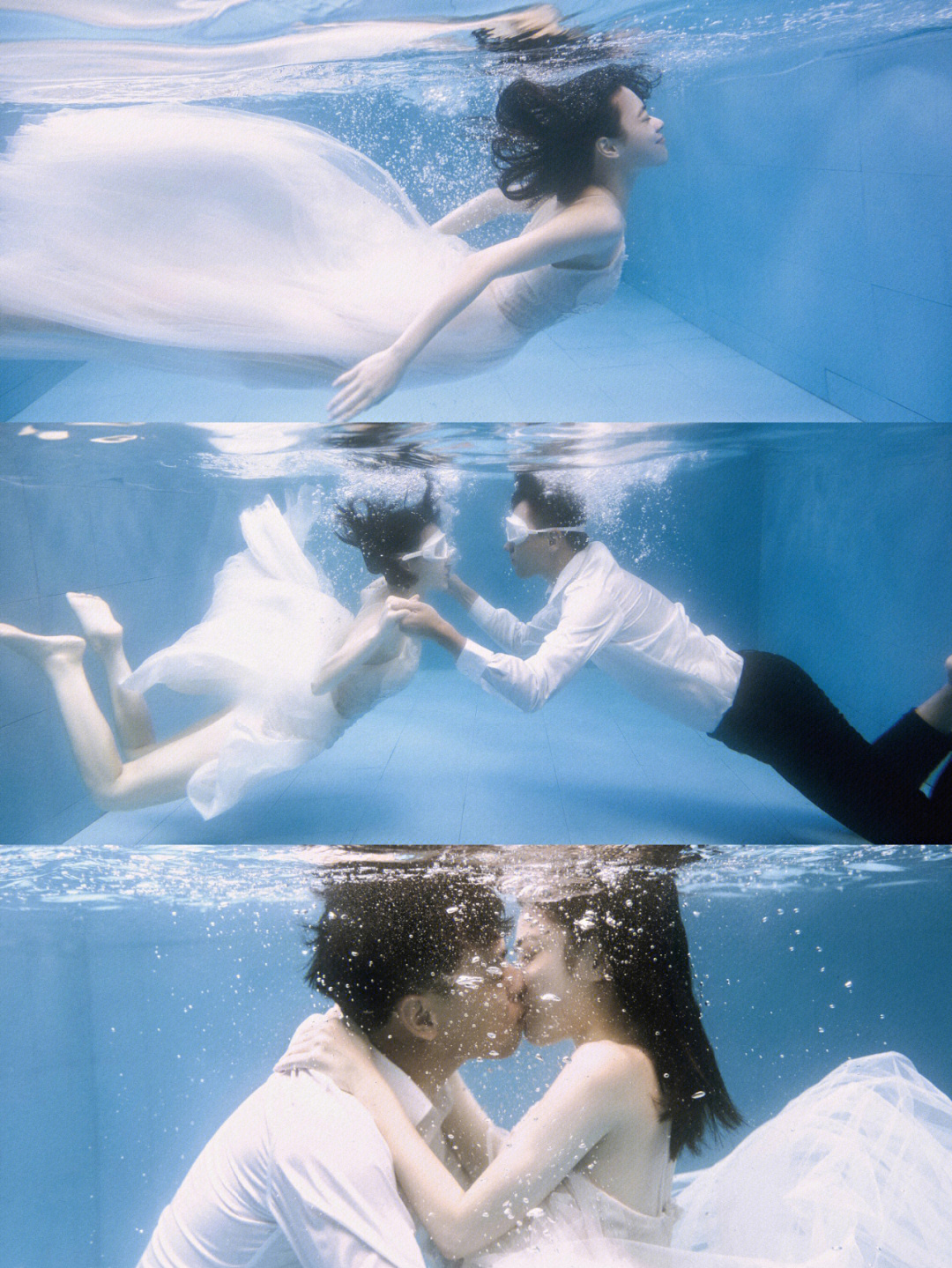胡杨的夏天水下亲吻照图片