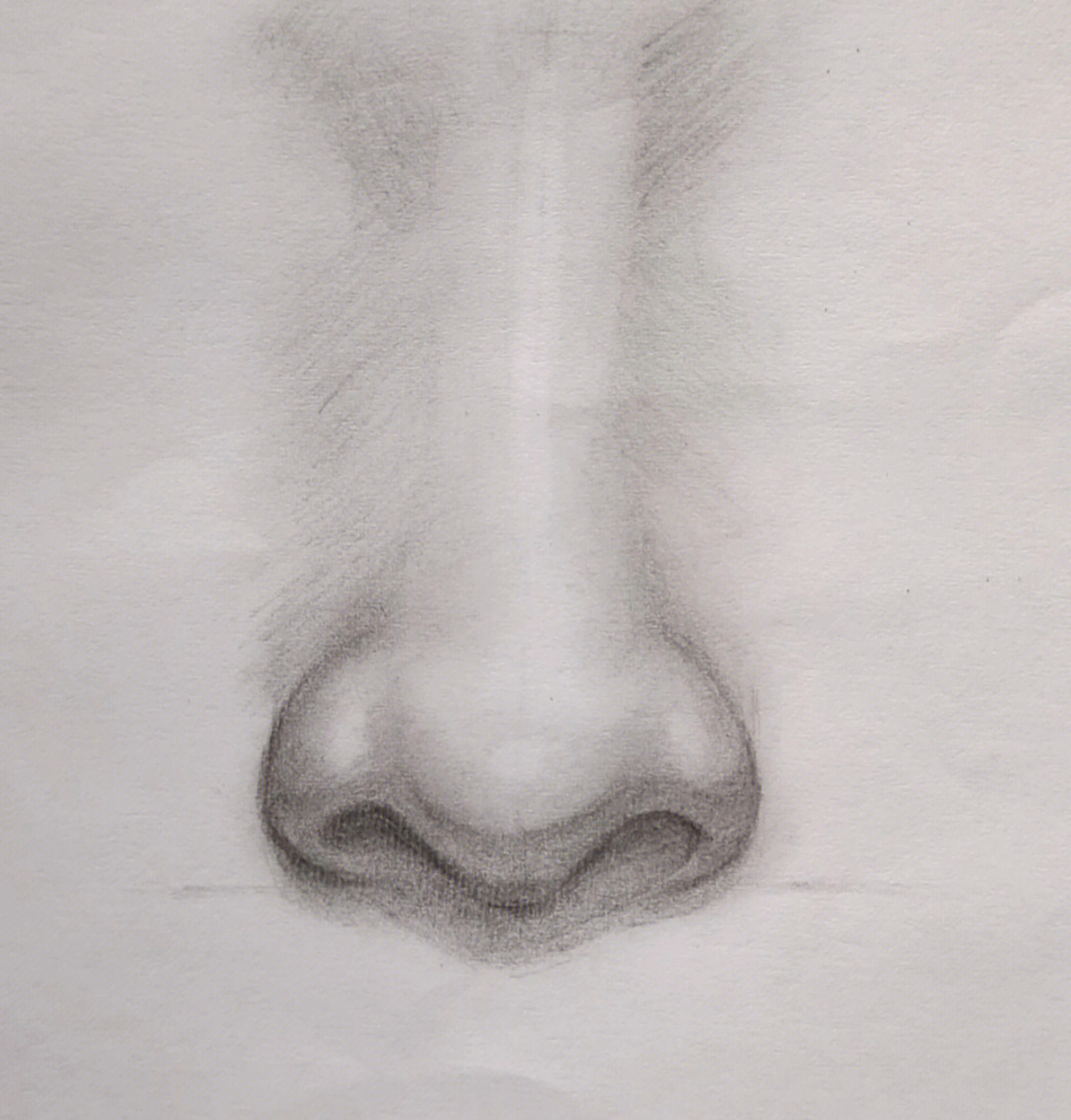 女生正面鼻子素描画法图片