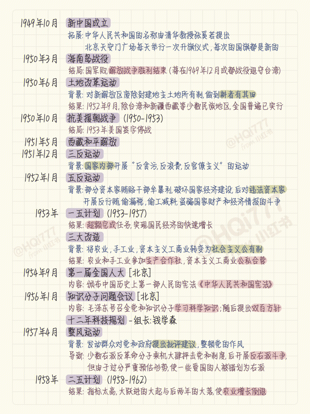 历史知识新中国史简要时间轴