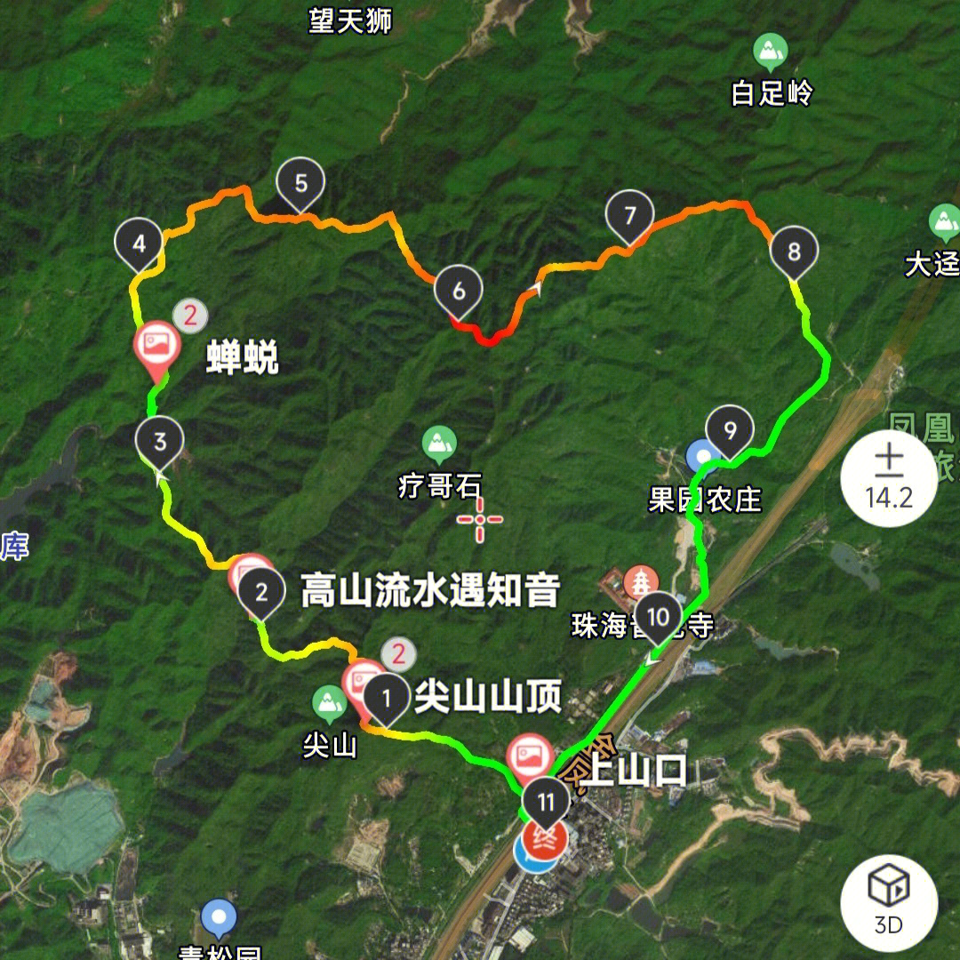 达州凤凰山爬山路线图片