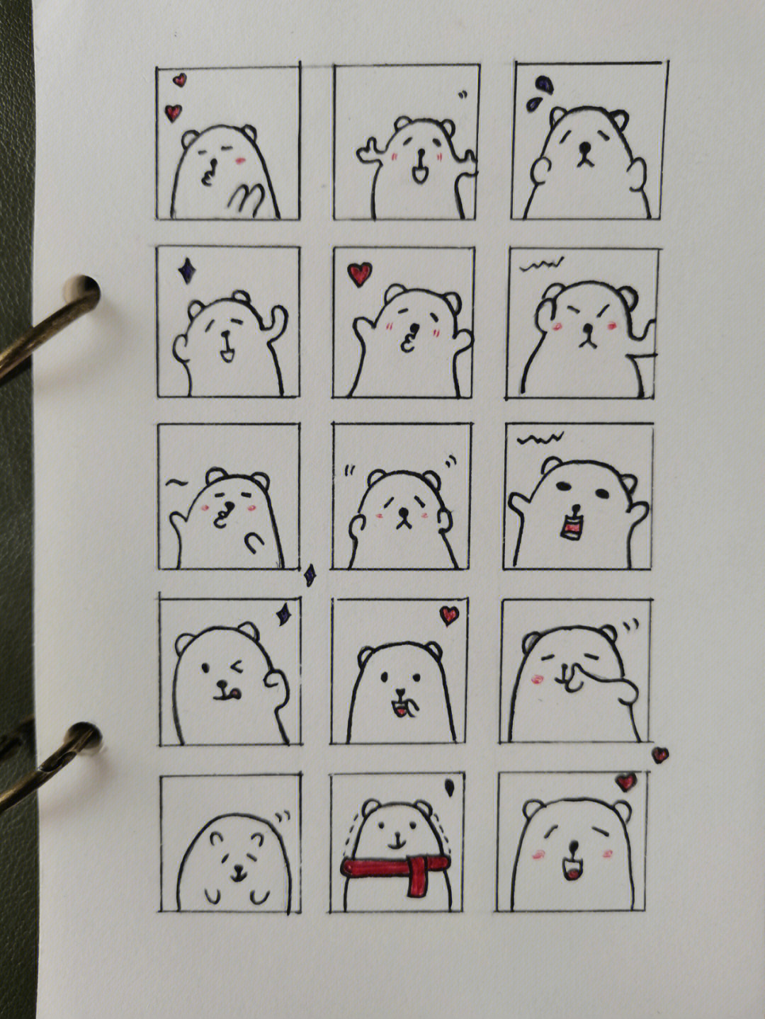 简单表情包画法小熊图片