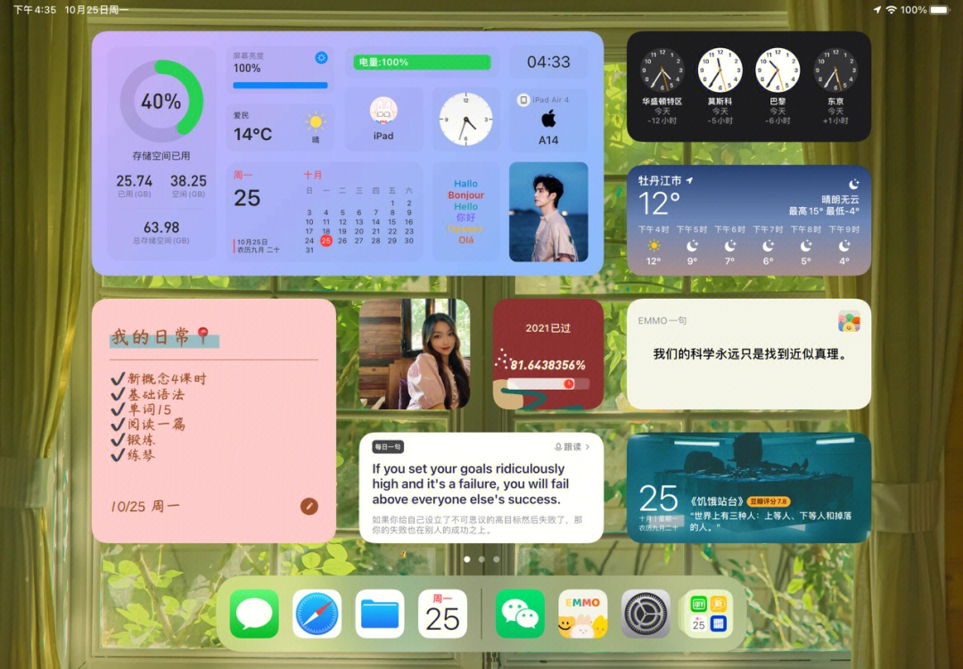 ipad桌面小组件布局分享