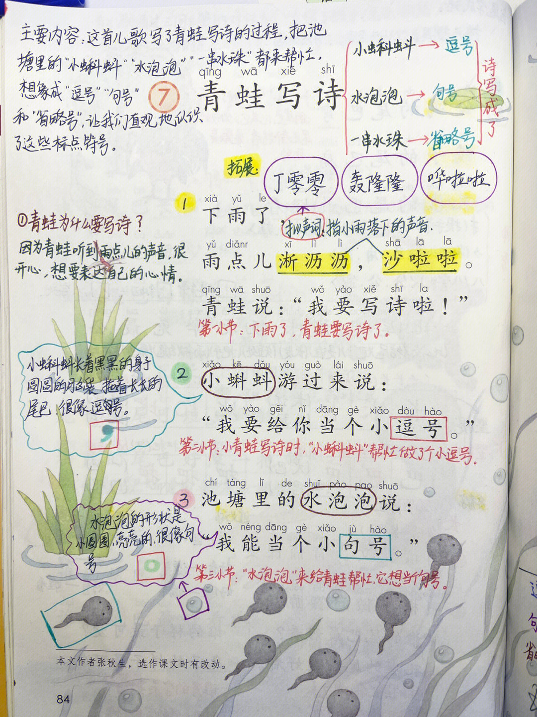 一年级上册《青蛙写诗》笔记➕总结