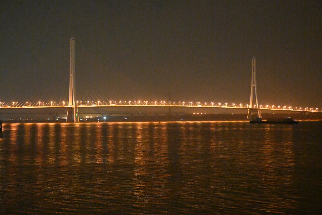 海门大桥夜景图片