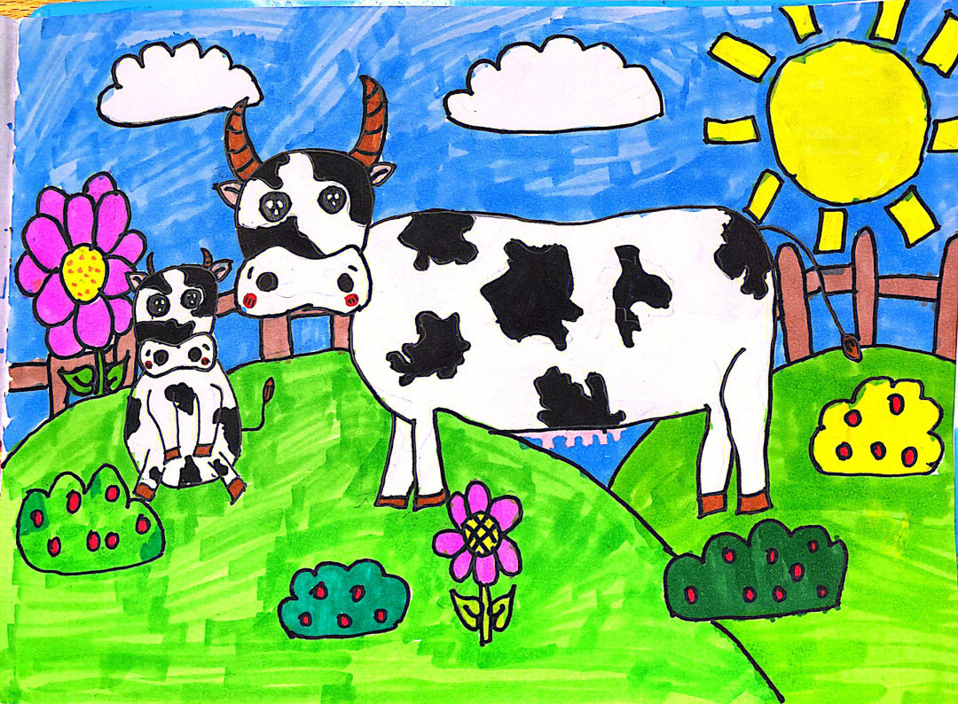 大牛和小牛简笔画大全图片