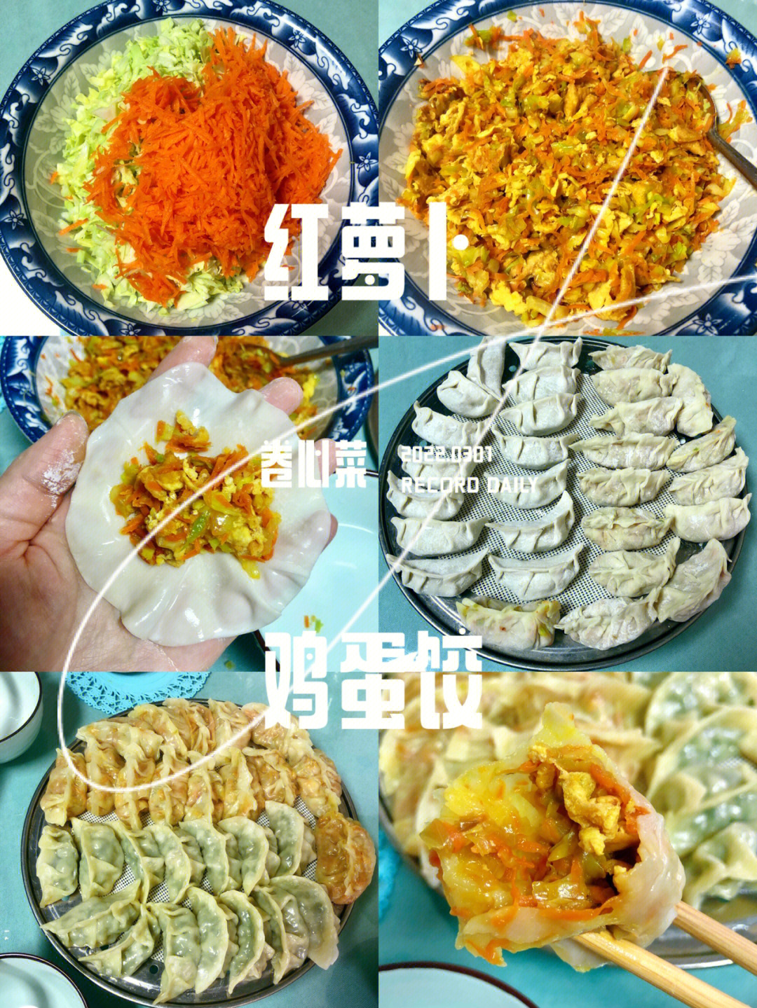 圆白菜胡萝卜素馅饺子图片