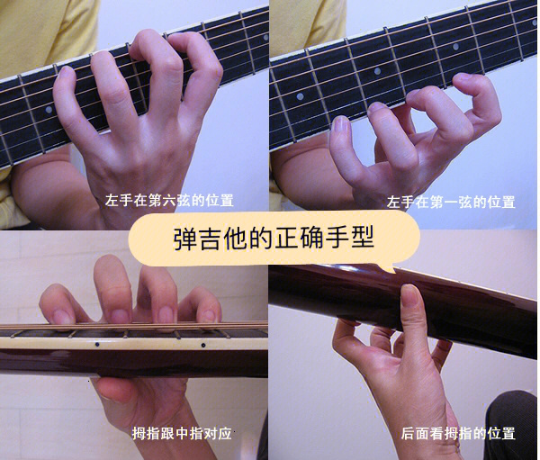 教你自学吉他的正确手型