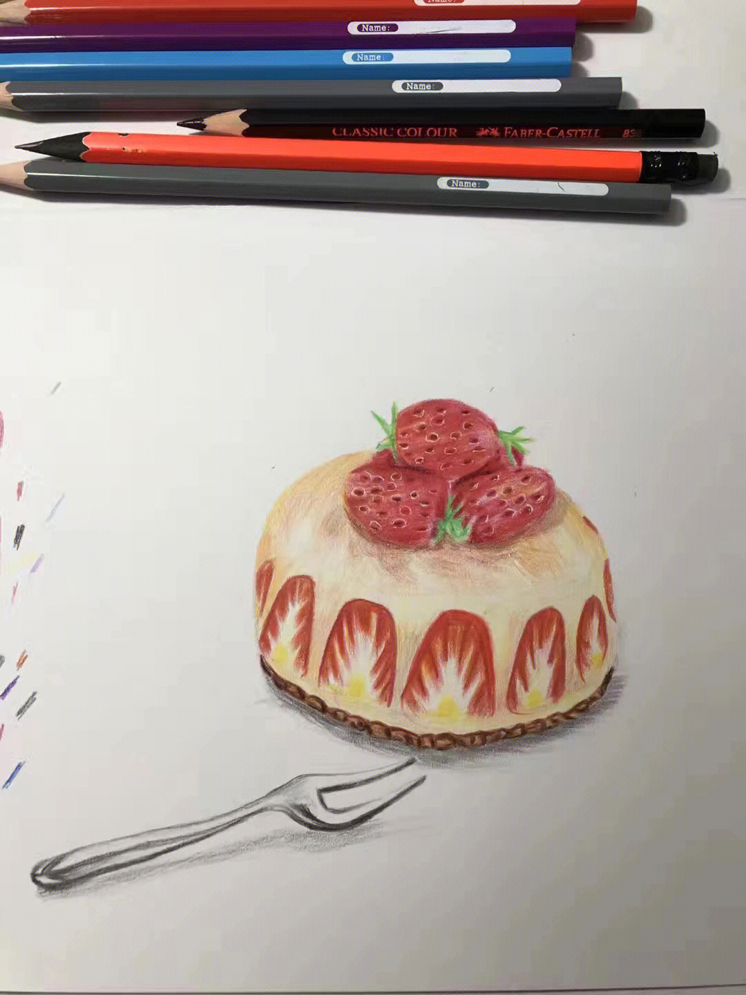 蛋糕彩铅画简单图片