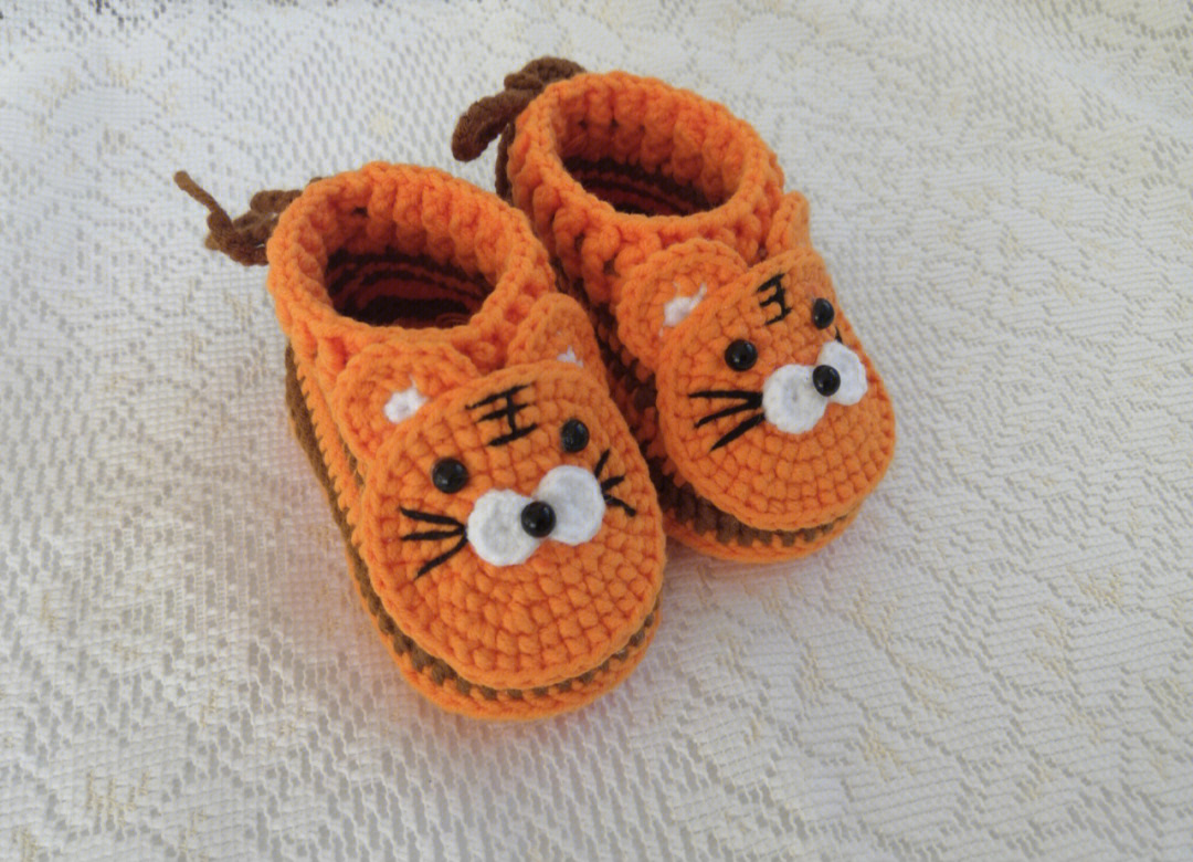 宝宝毛线虎头鞋的织法图片