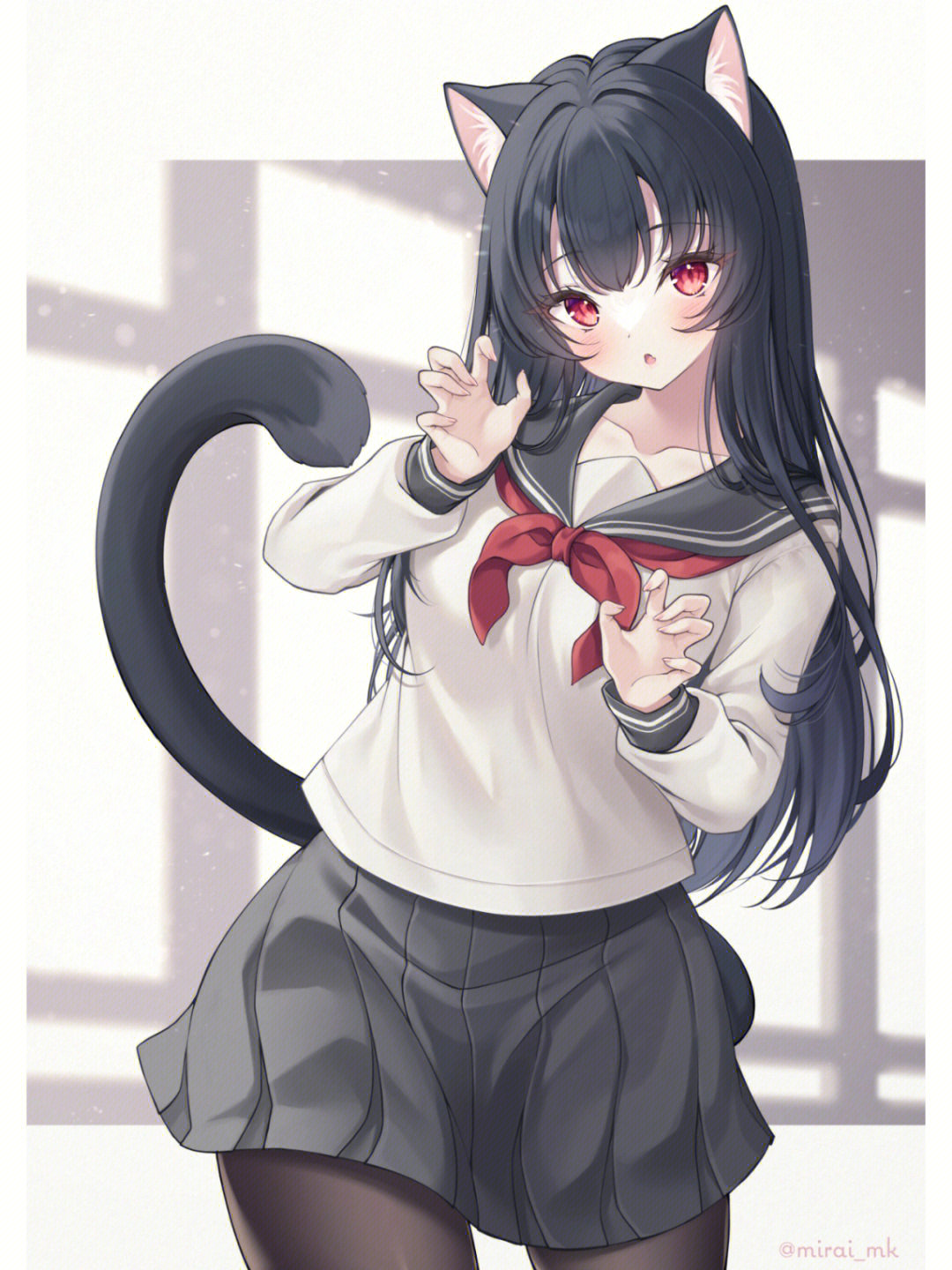 真的完美符合我的xp#二次元#动漫壁纸#壁纸#猫耳少女#jk#jk
