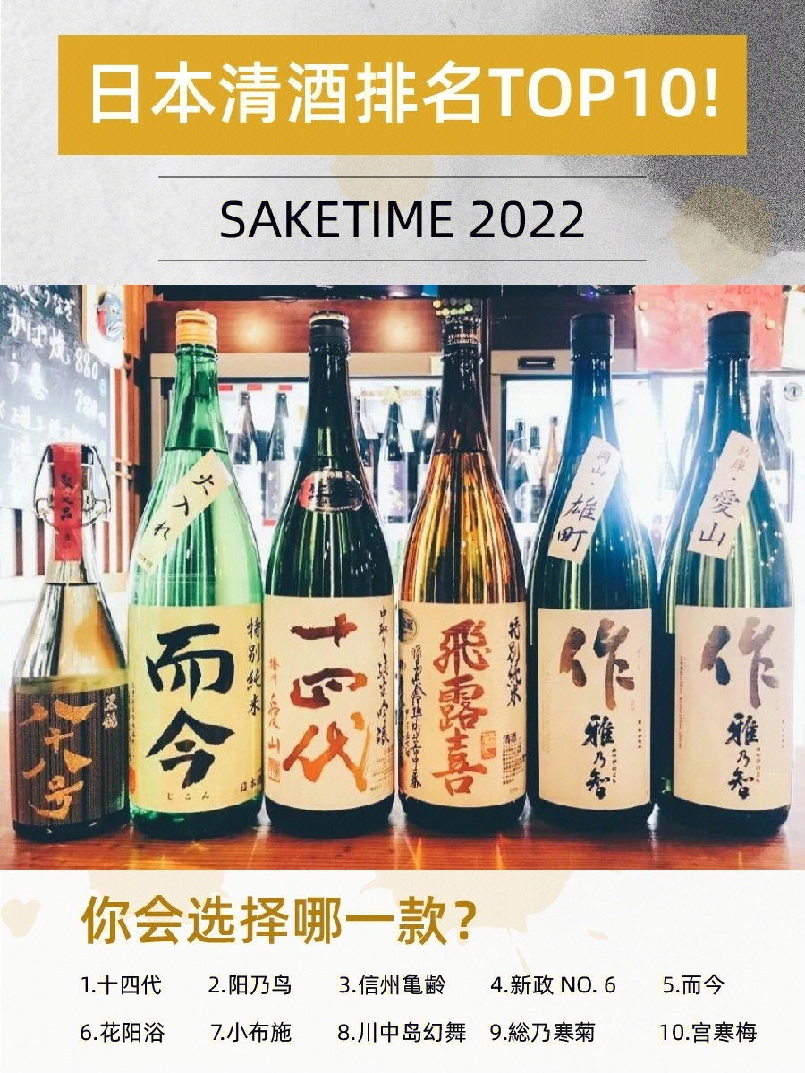 日本清酒排名top你会选择哪一款