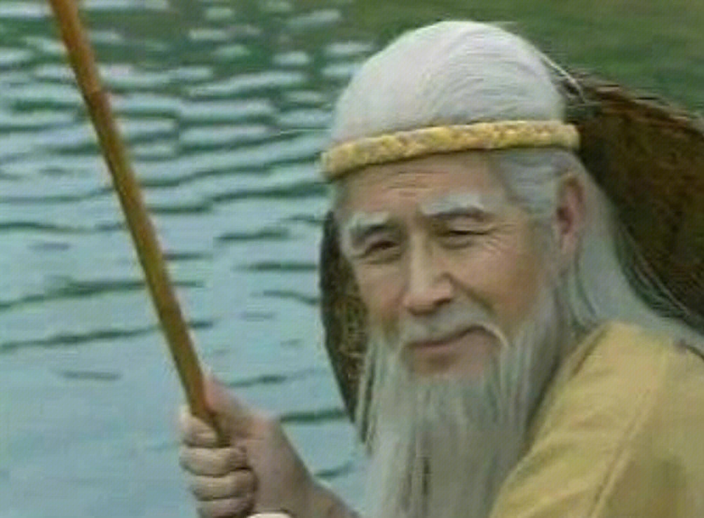 90版《封神榜》姜子牙的扮演者蓝天野,一次在外景地的一个寺庙