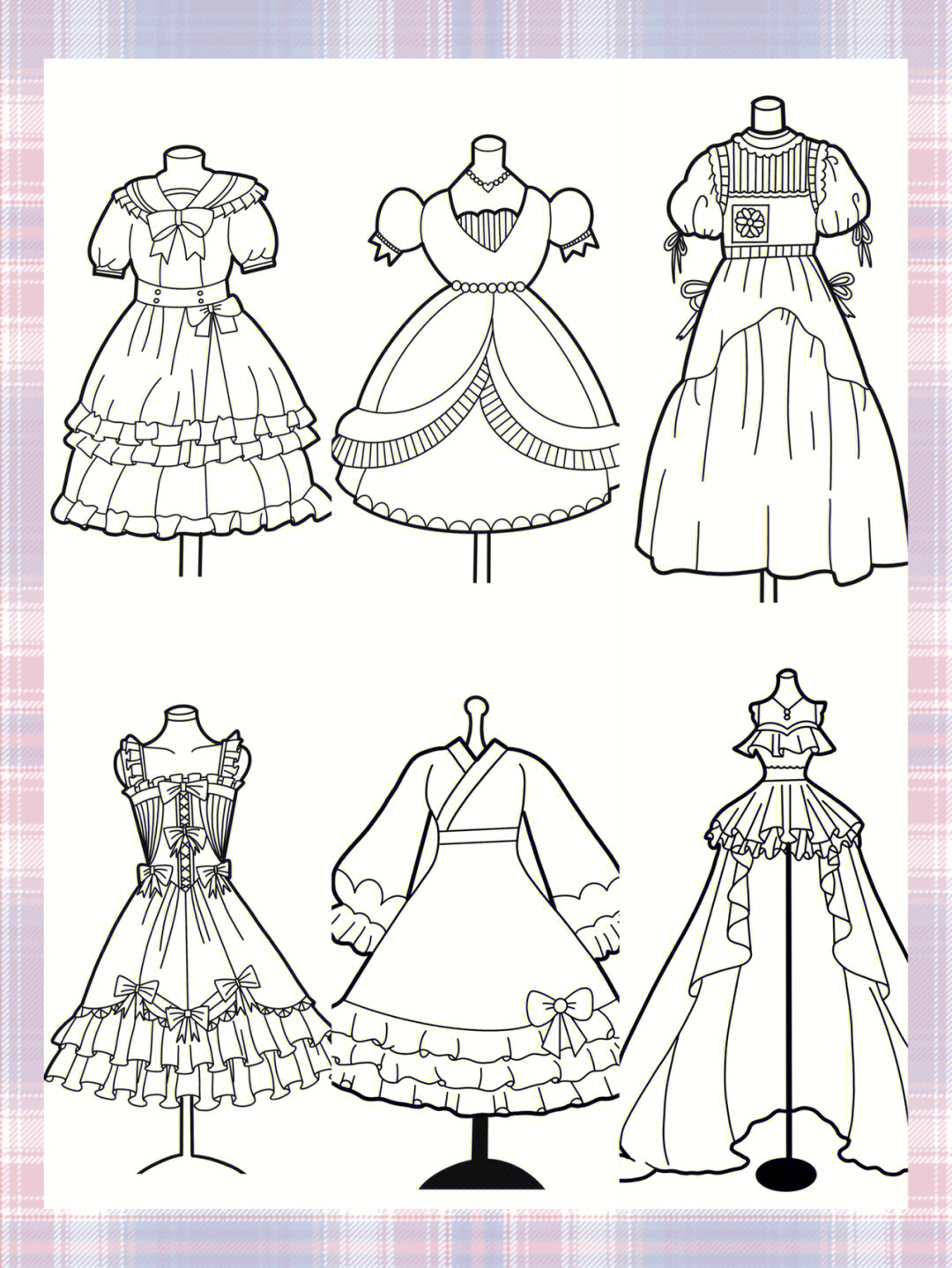 女孩素材公主裙系列可打印