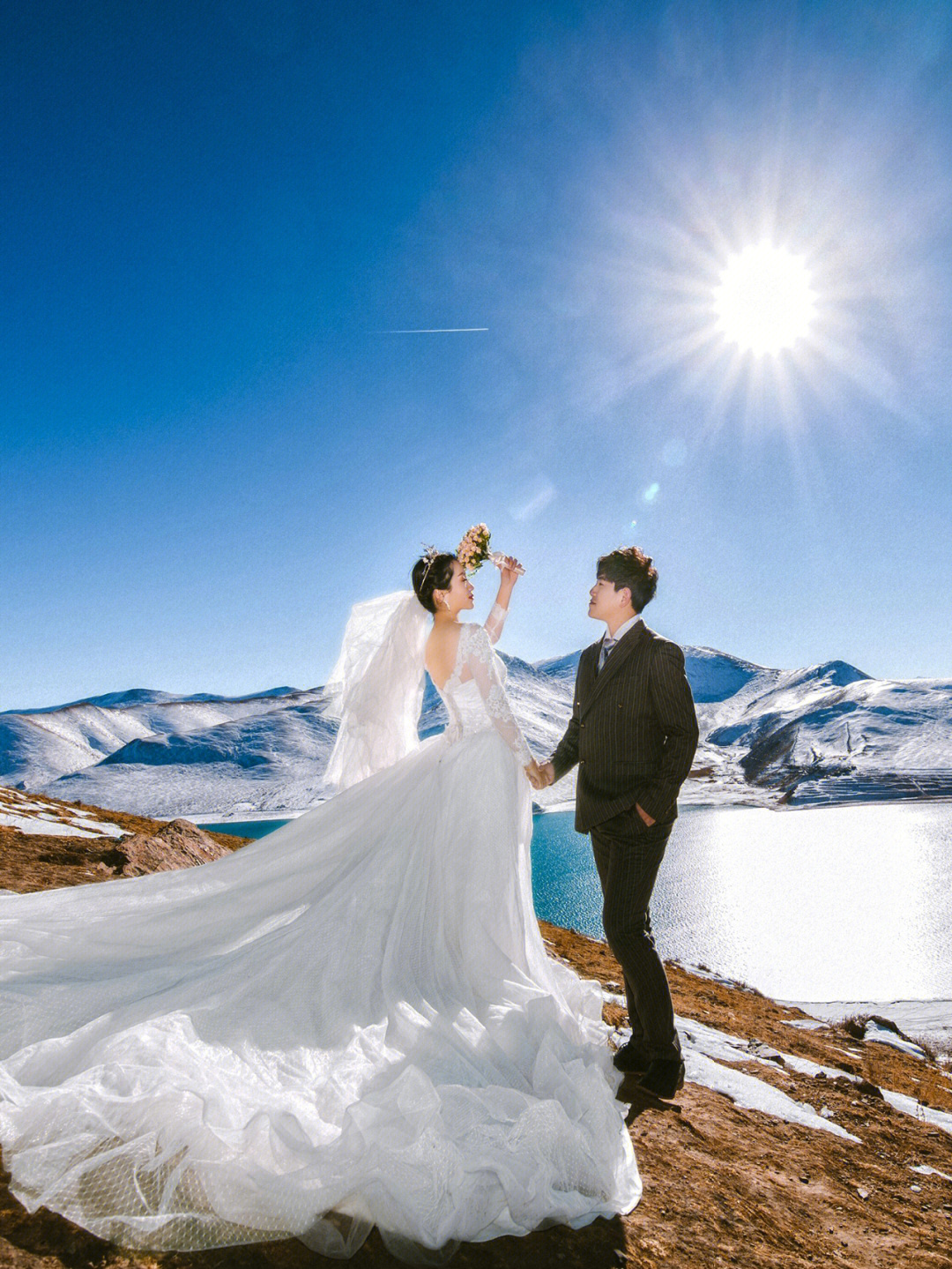西藏旅拍浪漫羊湖婚纱照旅游必拍景点
