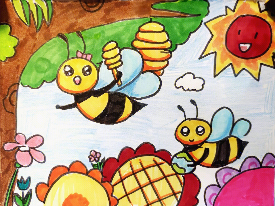 蜜蜂绘画图片大全大图图片