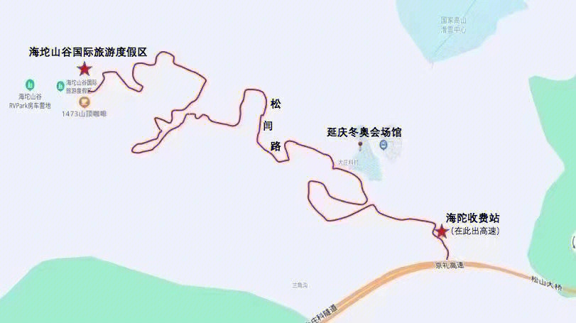 海坨山谷地图图片