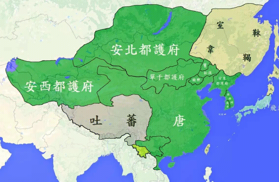 所统辖州有331个,羁縻州有800个,设置有十个节度使,经略使守卫边疆