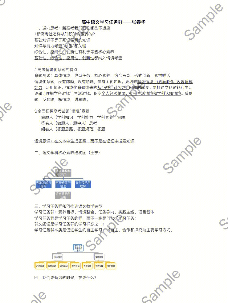 讲座ー高中语文学习任务群