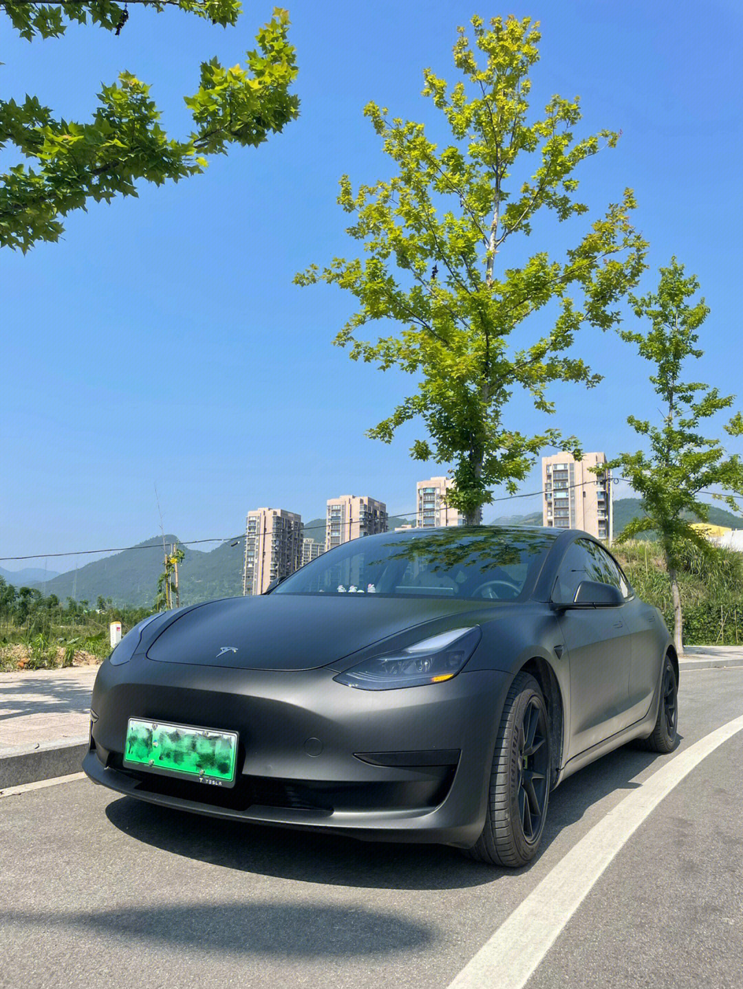 特斯拉后悔贴model3黑武士系列改色贴膜