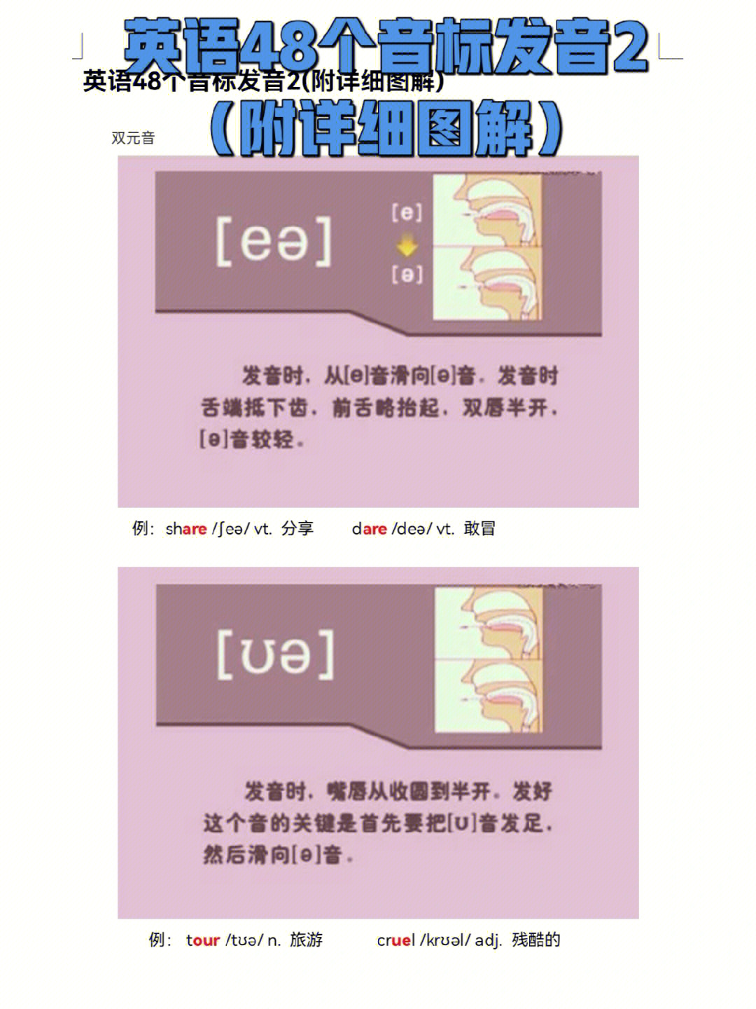 彻底掌握英语48个音标发音附详细图解