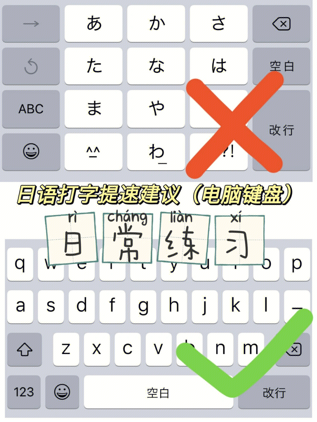 虽然手机输入是大拇指,食指但是会帮你记忆有的日语是怎样打出来! !
