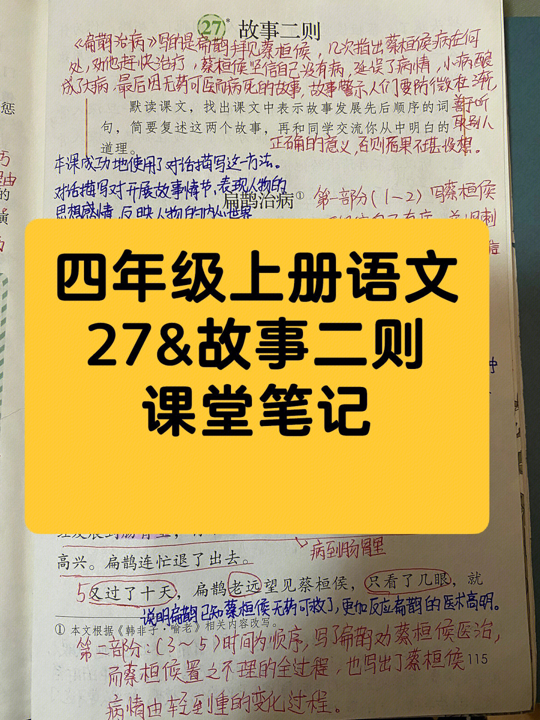 四上语文27课故事二则课堂笔记