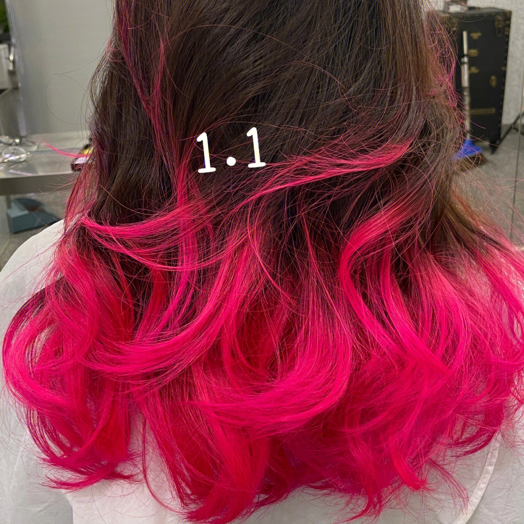 火龙果发色粉红色染发一个半月以后