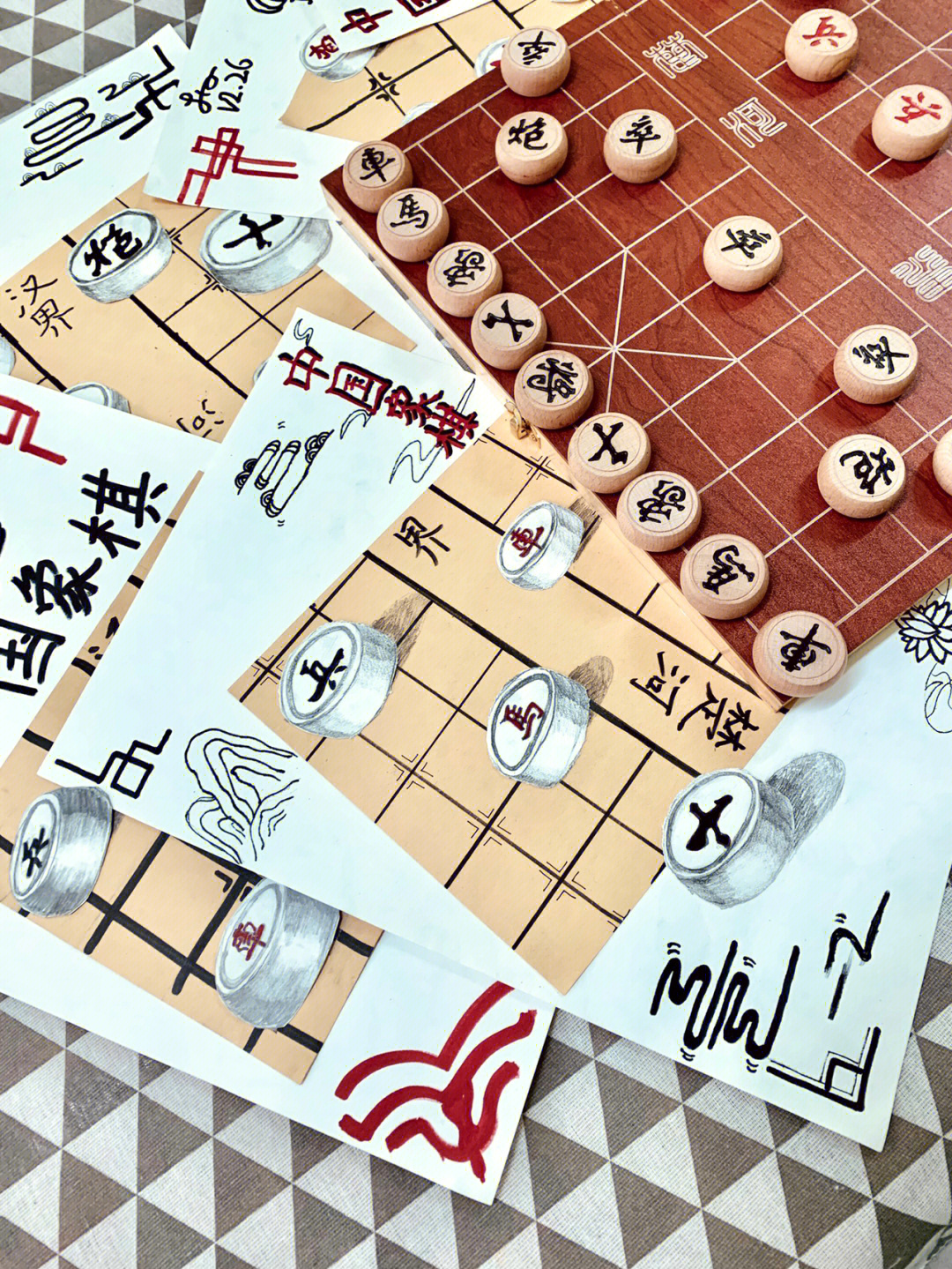 象棋创意绘画图片