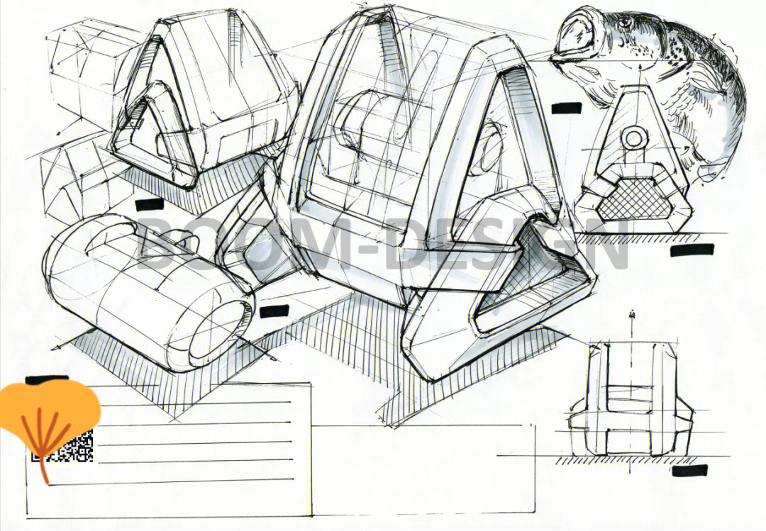 工业设计产品手绘线稿小版面