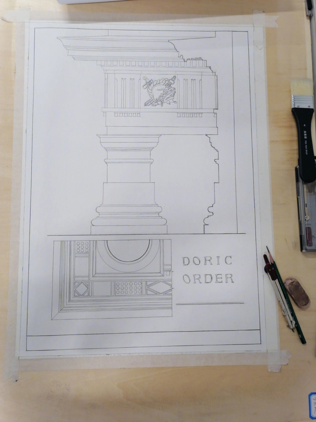多立克柱式素描图片