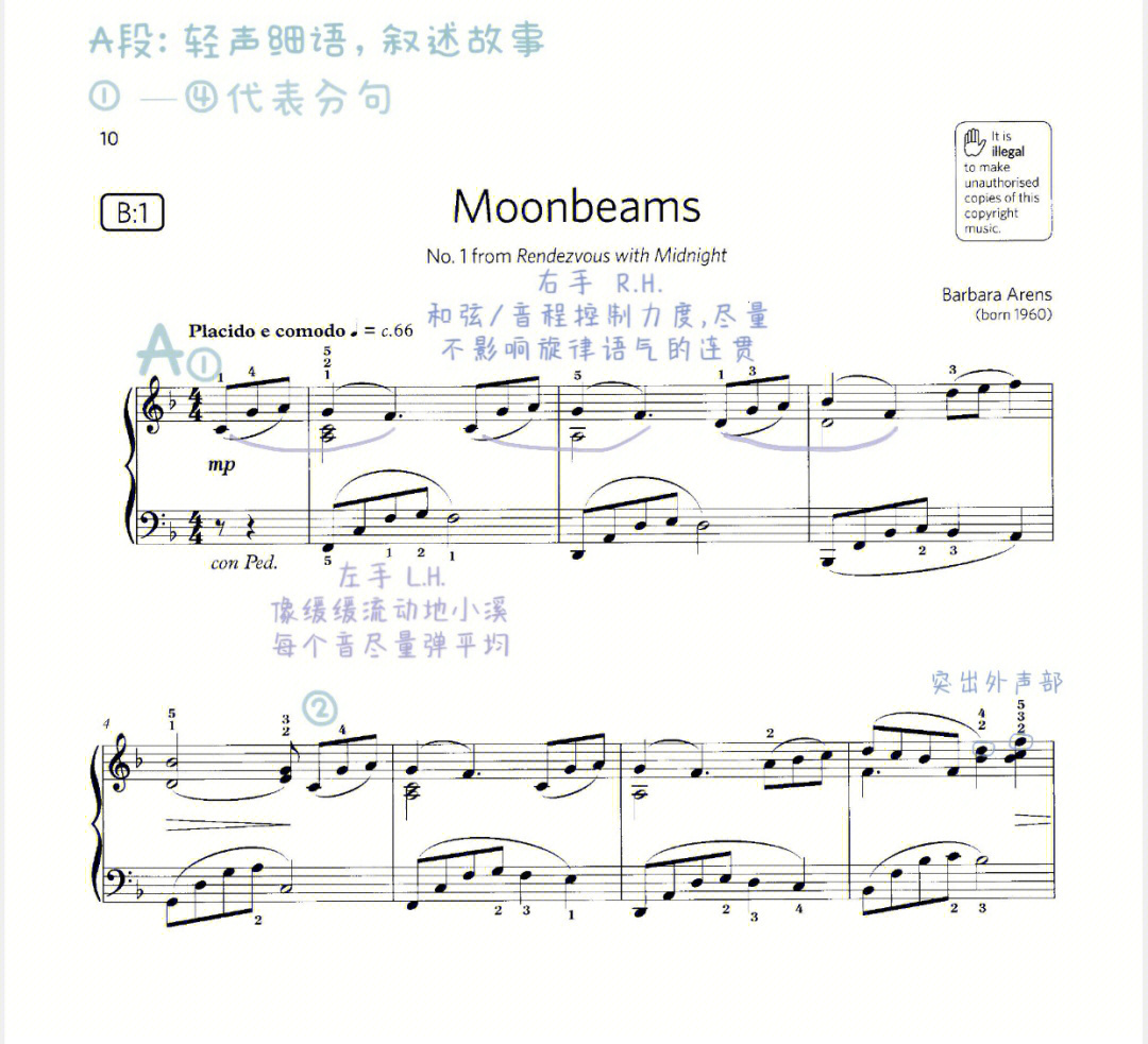 moonbeams钢琴曲图片