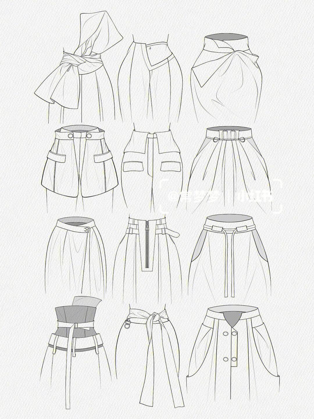 服装腰部设计分类图片